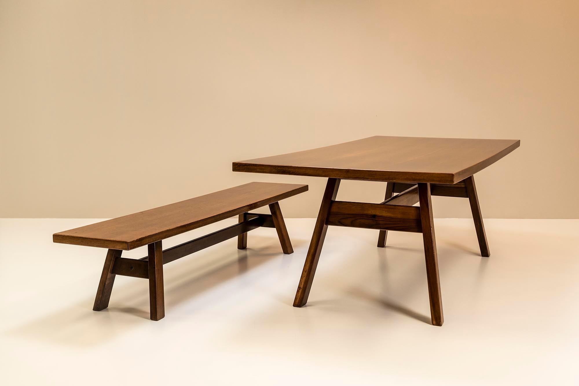 Giovanni Michelucci 'Torbecchia' Dining Table and Bench for Poltronova, 1965 In Good Condition For Sale In Hellouw, NL