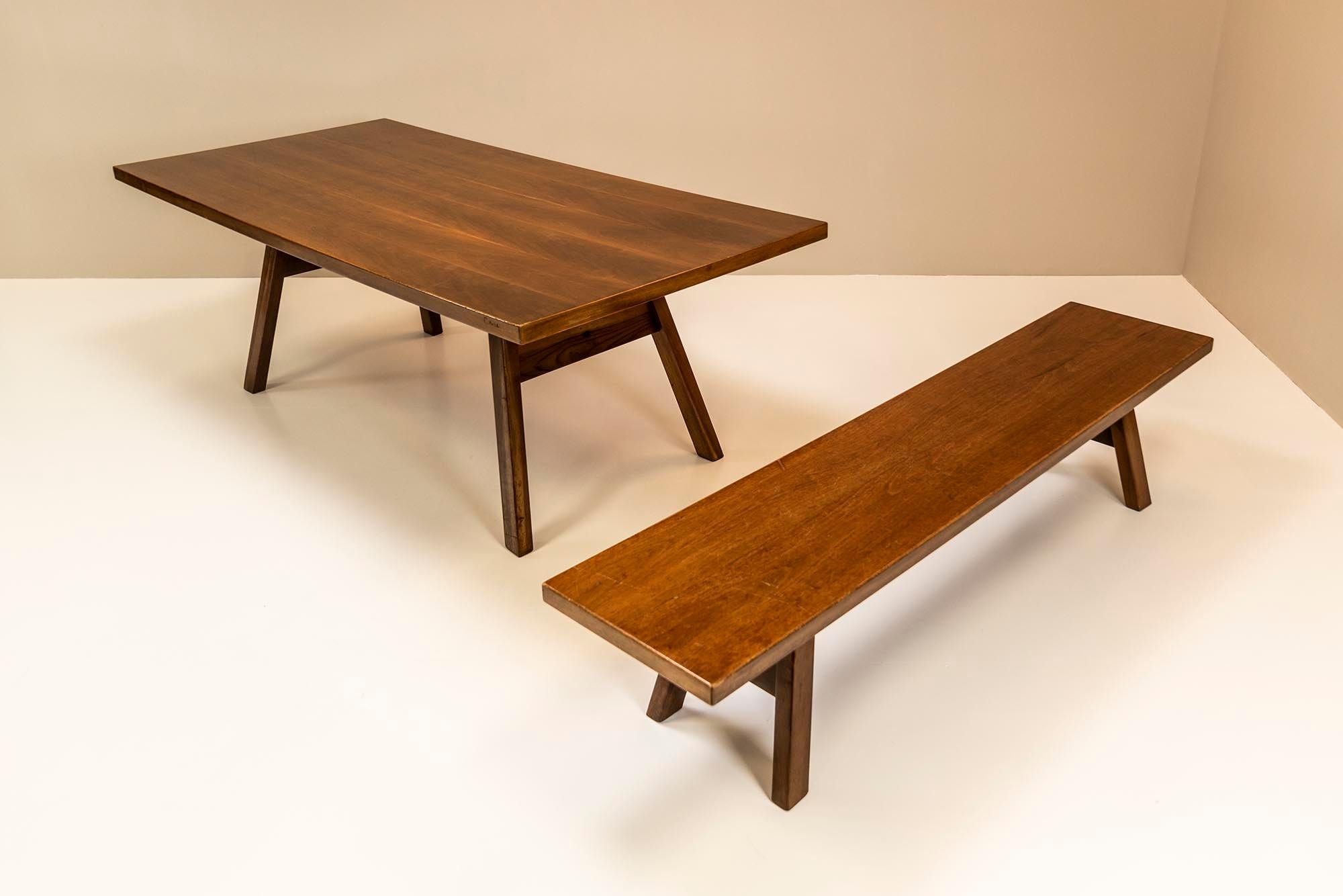 Mid-20th Century Giovanni Michelucci 'Torbecchia' Dining Table and Bench for Poltronova, 1965 For Sale