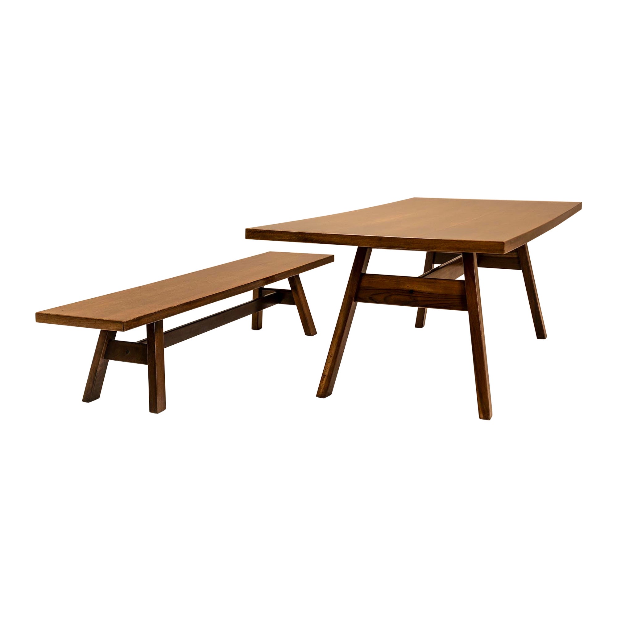 An architectural dining set with poetic tension, this 'Torbecchia' ensemble designed by Giovanni Michelucci for Poltronova in 1965 reveals a lesser-seen refinement within the brutalist movement. A notable architect and urban planner, Michelucci's