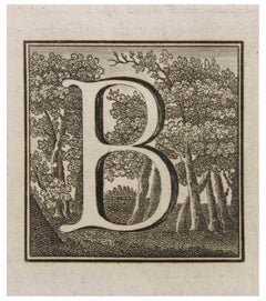 Antichità di Ercolano-Lettera B - Acquaforte di Giovanni Mignani - XVIII secolo