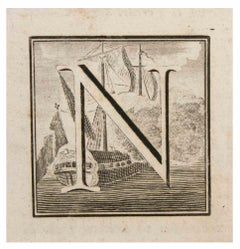 Antique Antiquities of Herculaneum-Letter N - Etching by Giovanni Mignani - 18th Century