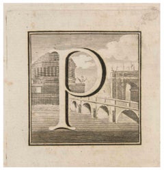 Antiquities of Herculaneum-Brief P - Radierung von Giovanni Mignani - 18. Jahrhundert