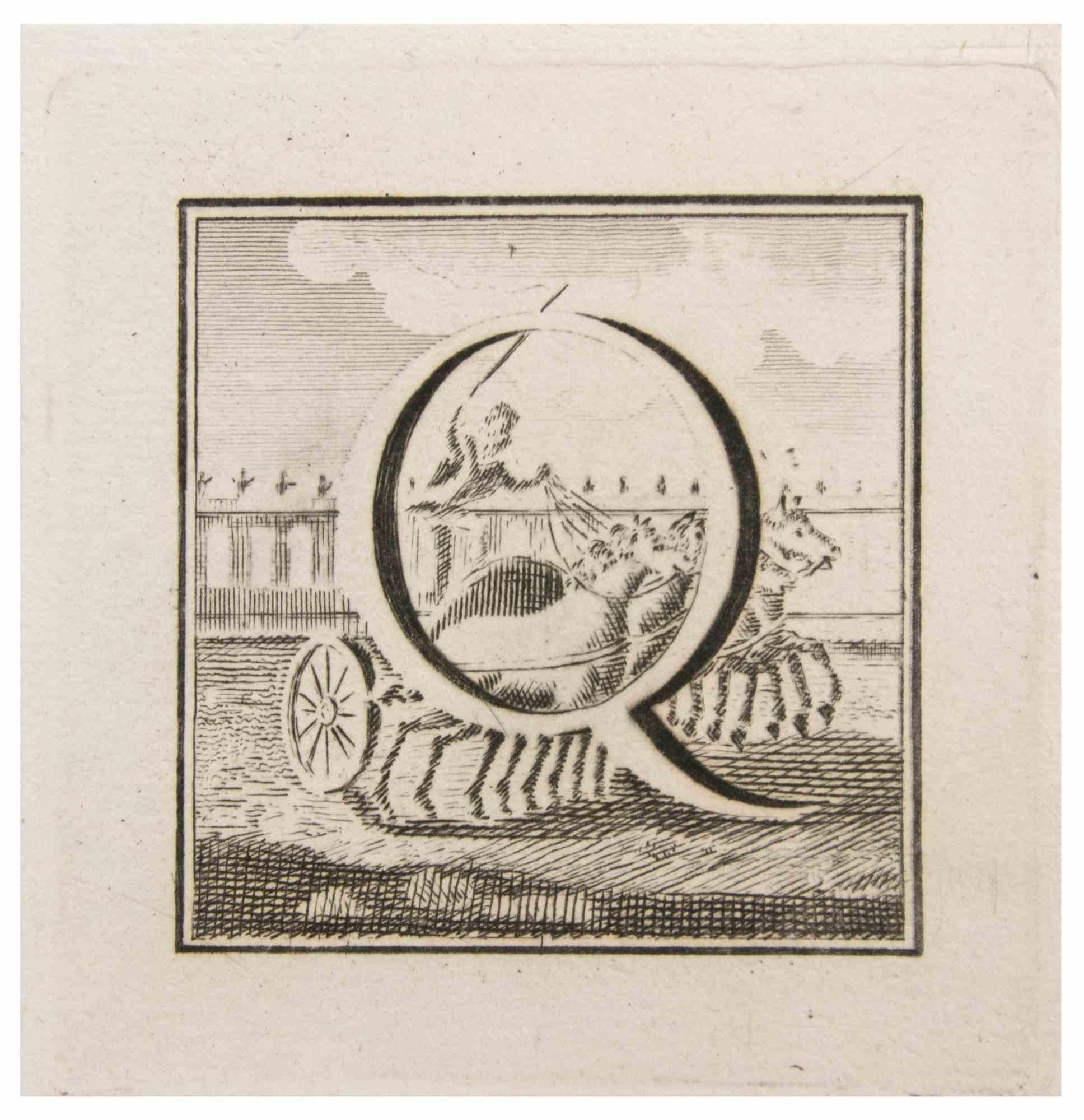 Antiquities of Herculaneum-Brief Q - Radierung von Giovanni Mignani - 18. Jahrhundert