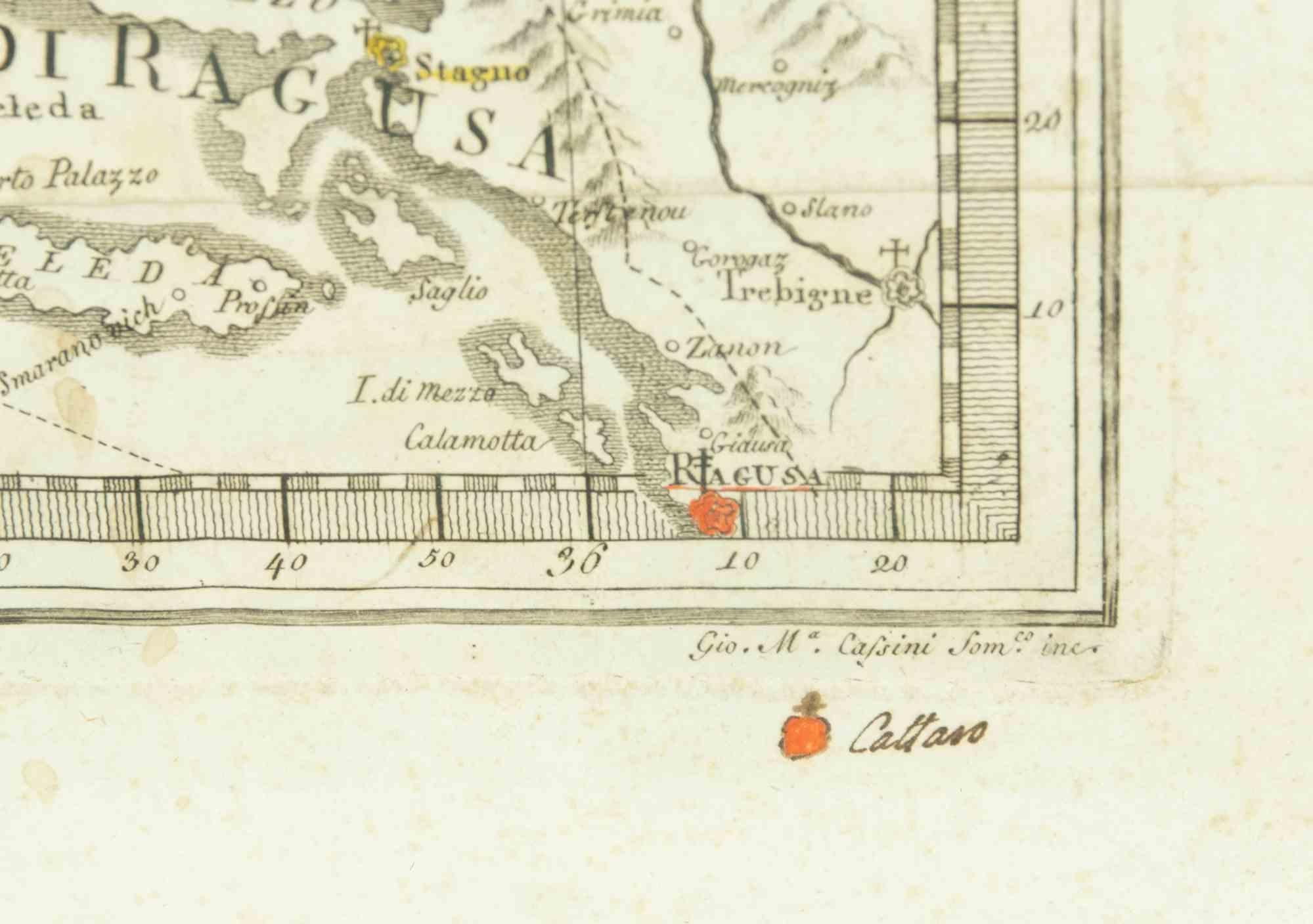 Dalmatia with the Adjacent Islands - Etching by Giovanni Cassini - 1792 - Print by Giovanni Mignani