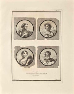 Portraits romains anciens - gravure de Giovanni Morghen - XVIIIe siècle