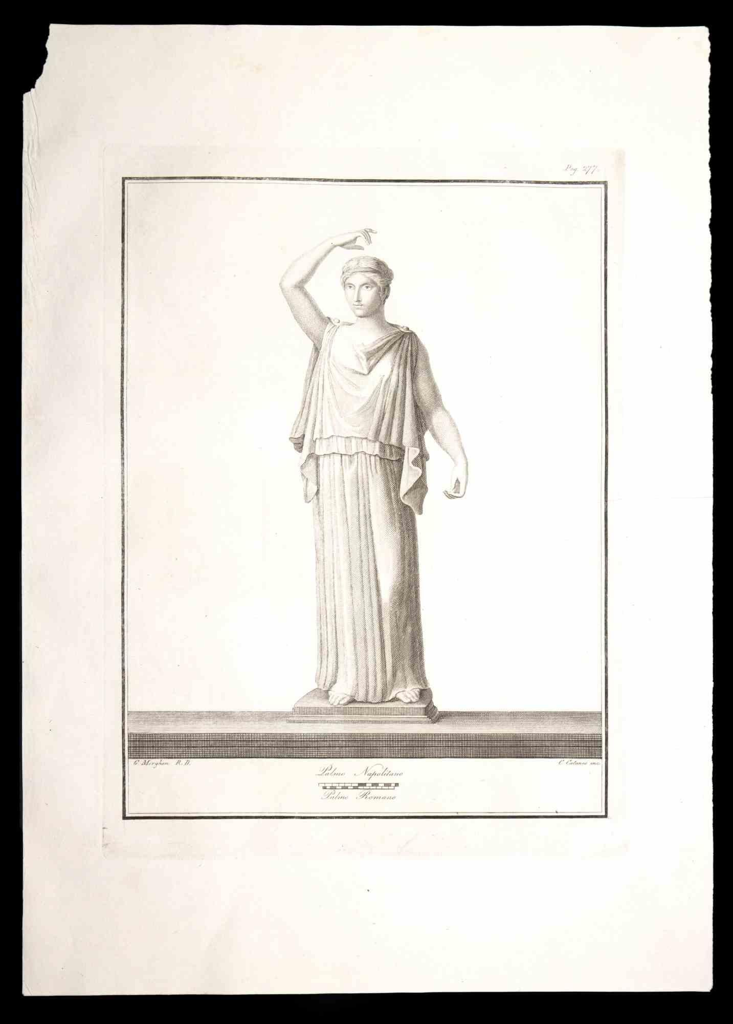 Antike römische Statue aus der Antike – Original-Radierung von Giovanni Morghen – 18. Jahrhundert