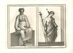 Ancient Roman Statues - Original Etching by Giovanni Morghen  - 18th Century