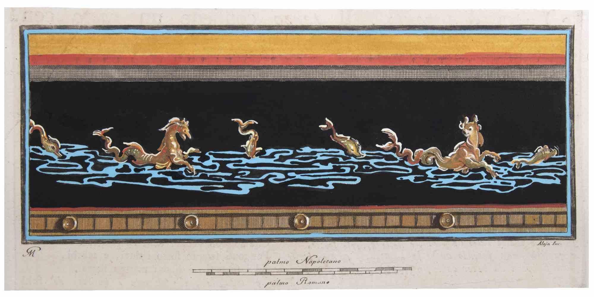 L'hippocampe est une gravure réalisée par Giovanni Morghen, au XVIIIe siècle. 

Aquarelle à la main d'après.

12x23 cm.

Bonnes conditions.

 

Giovanni Morghen ( 1721- après 1789) , avec Francesco La Vega, Camillo Paderni, Nicola Vanni et d'autres,