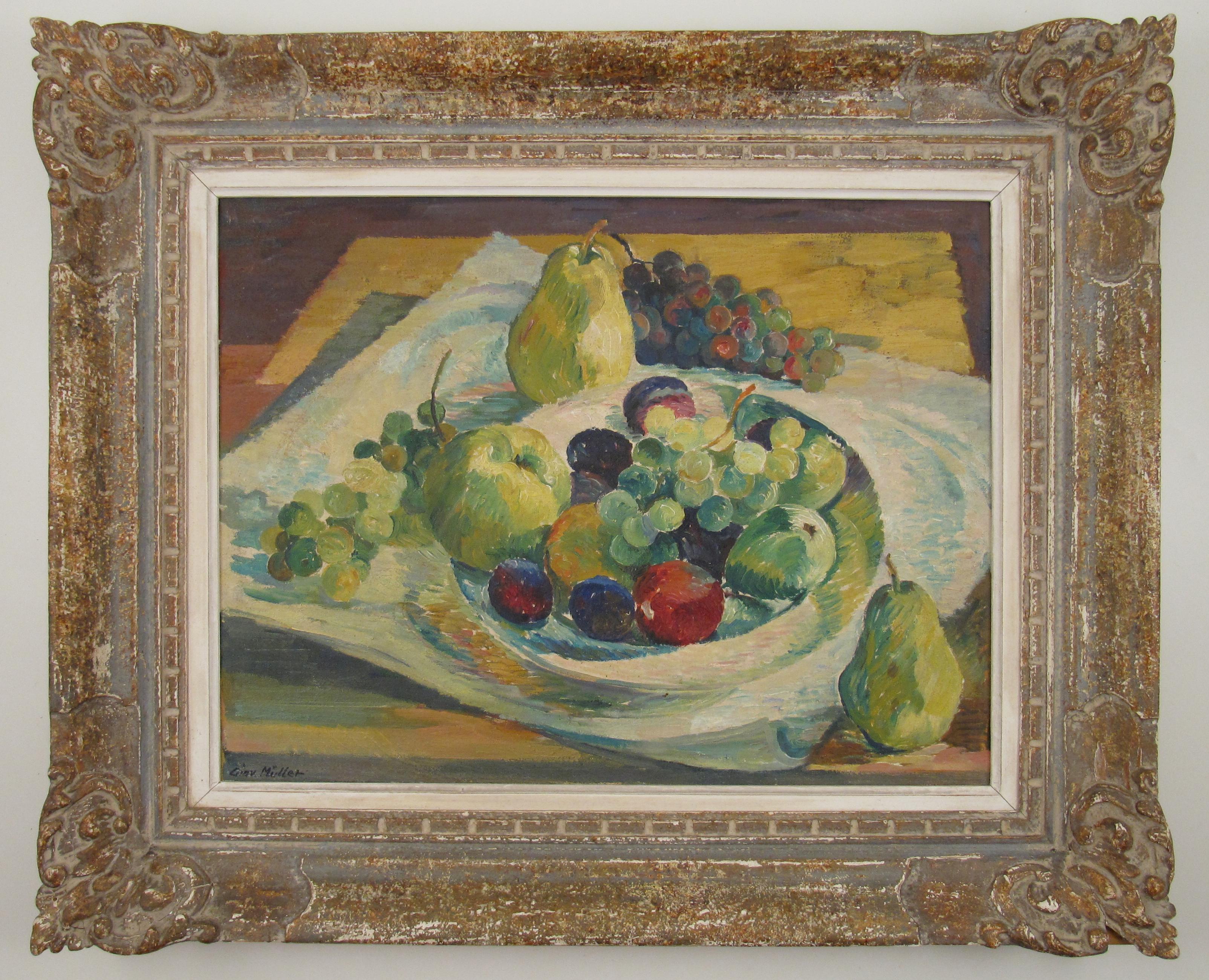 Nature morte de fruits dans un bol - Painting de Giovanni Müller