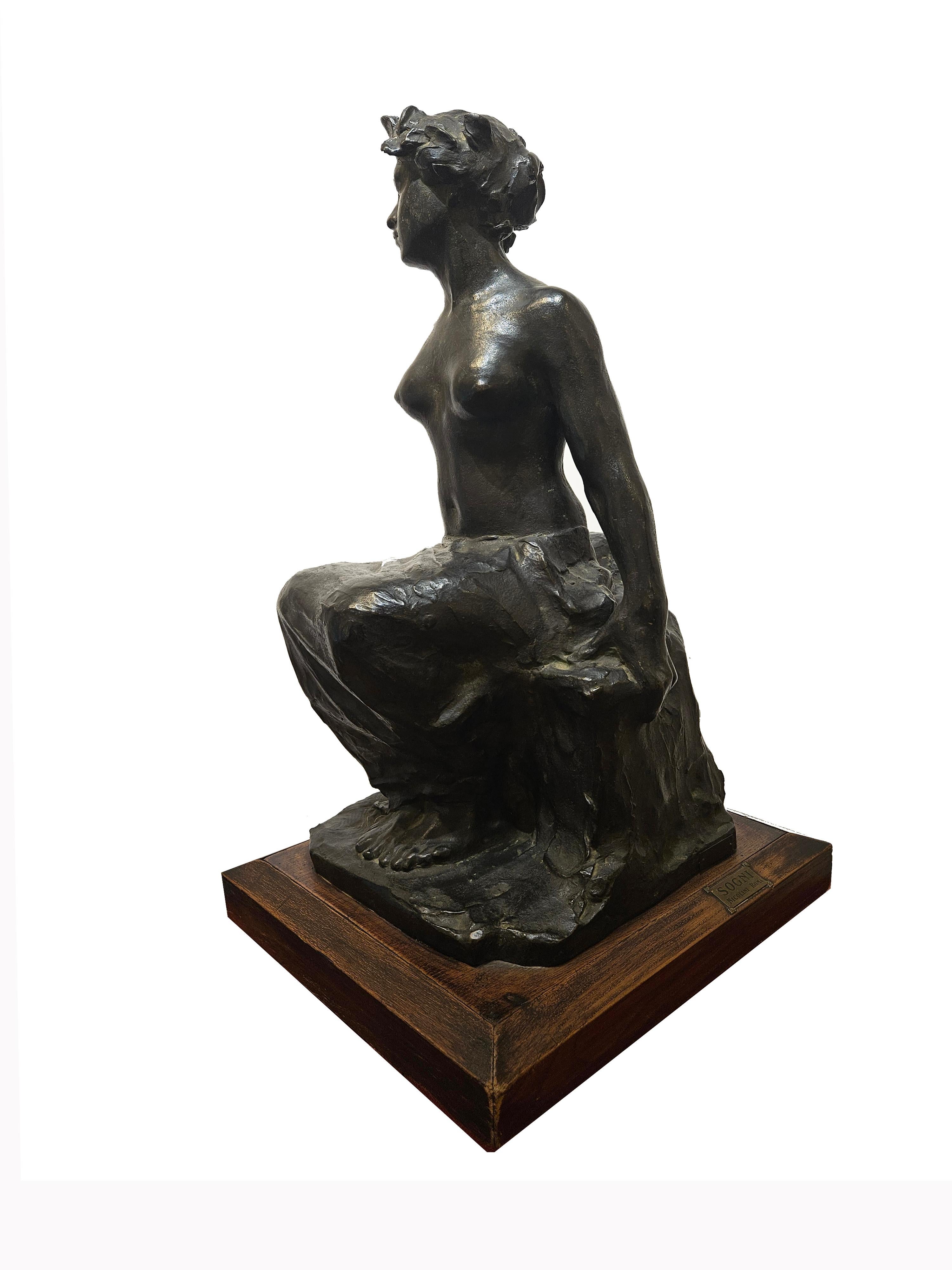 Sogni - Figurative Sculpture Gold di Giovanni Nicolini