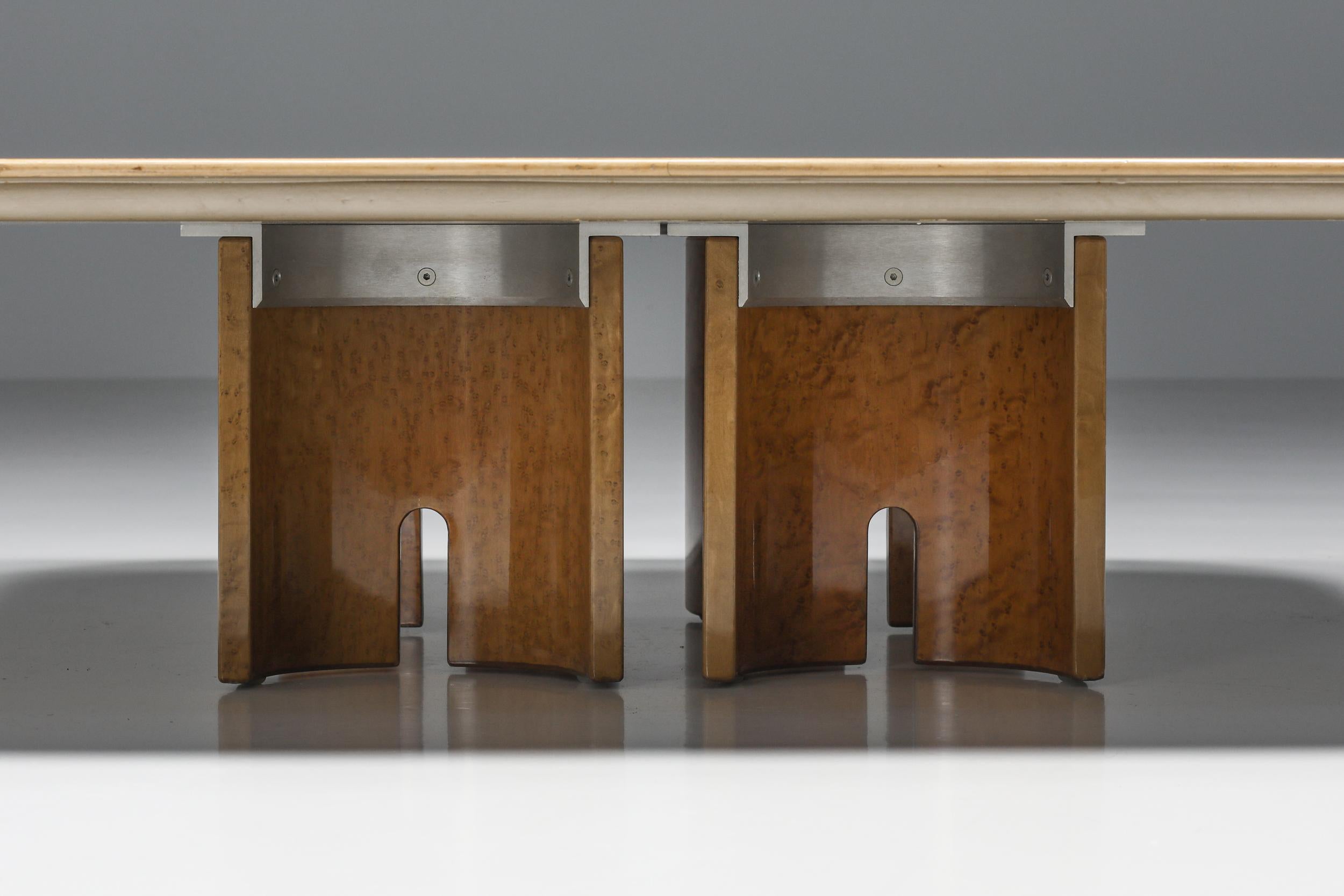 Giovanni Offredi Burl Coffee Table for Saporiti, Italian Design, 1980's 1