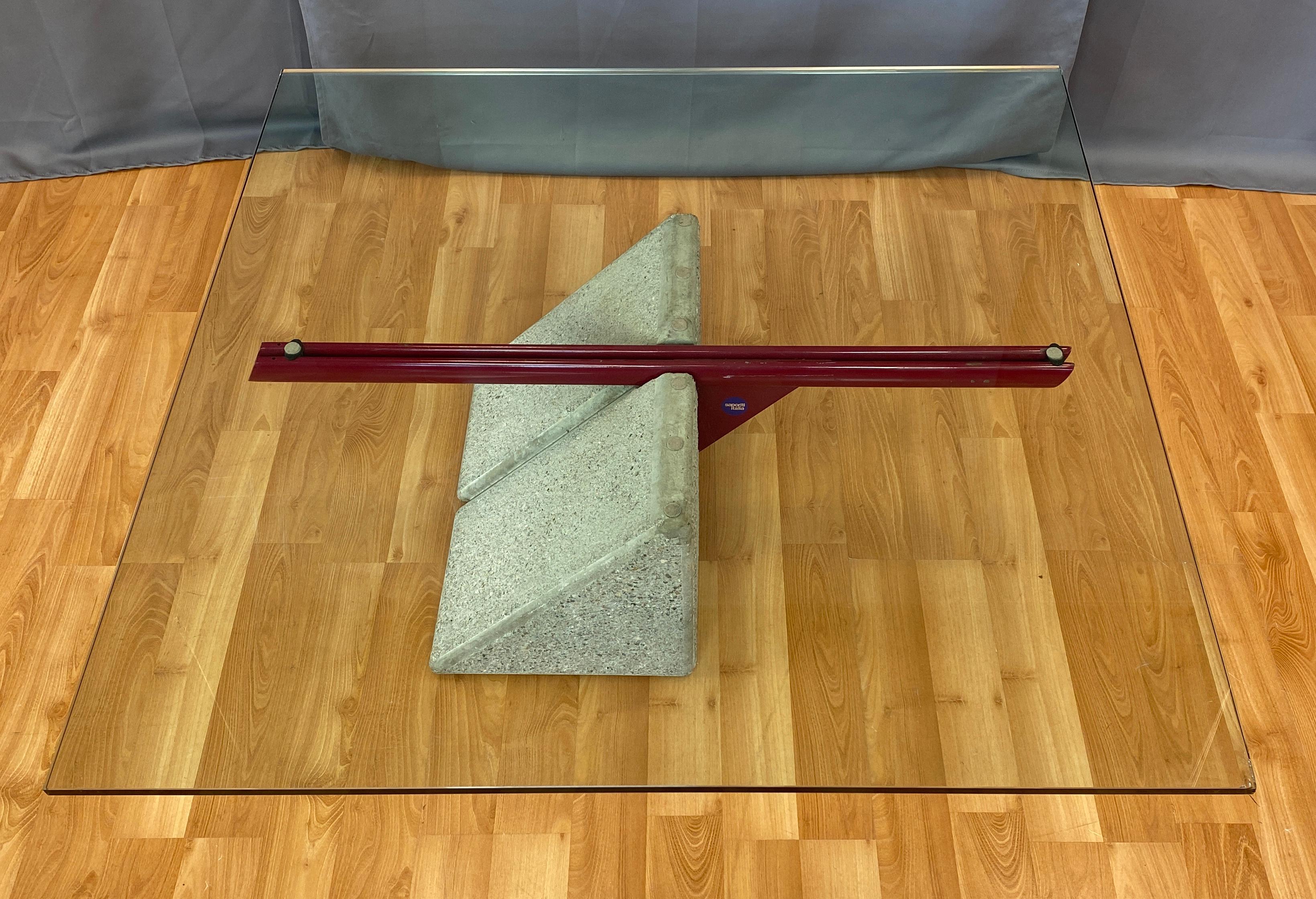 Italian Giovanni Offredi designed Concrete Coffee Table for Saporiti Italia