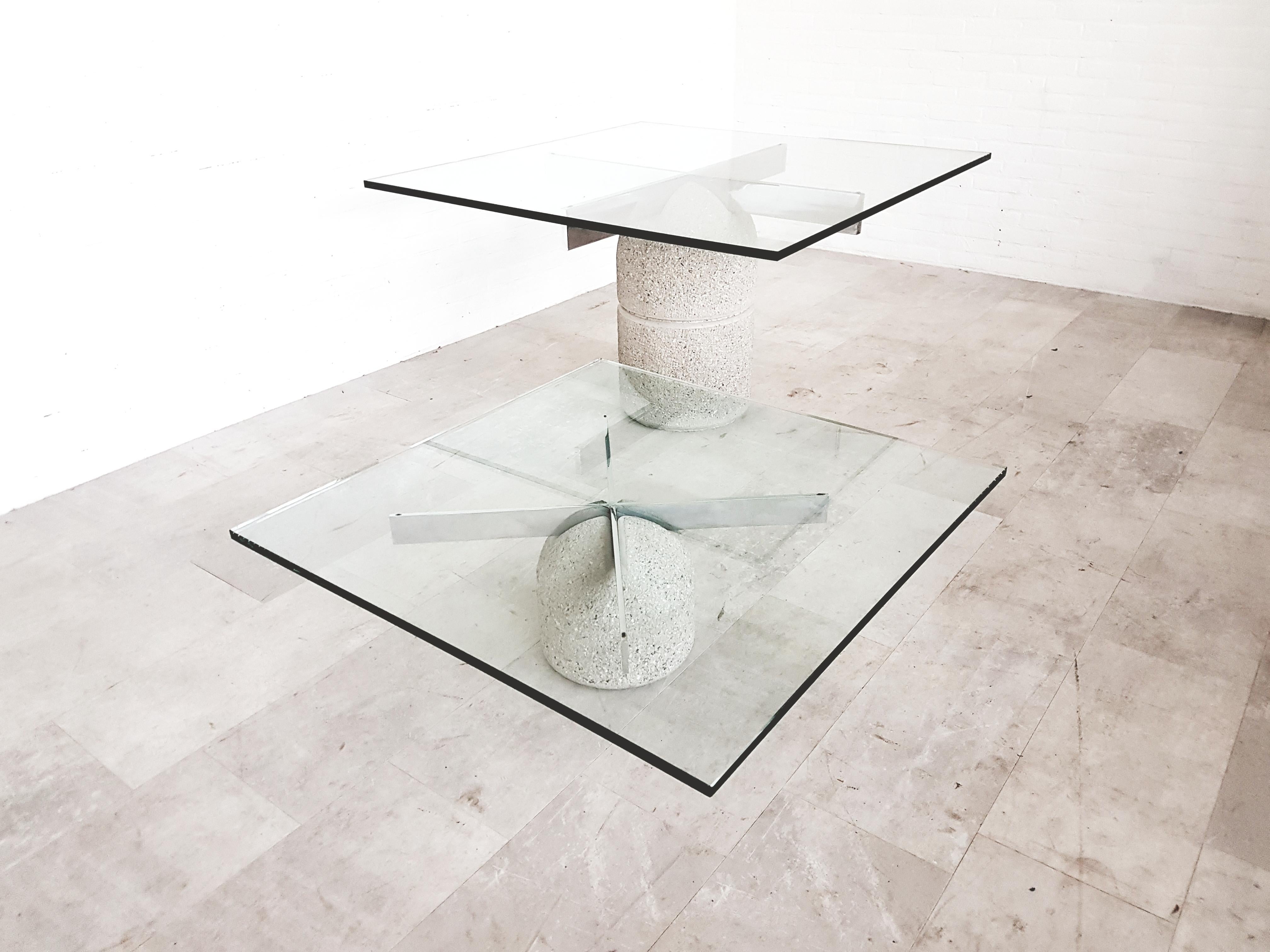 Giovanni Offredi Dining Table in Concrete and Glass for Saporiti (Europäisch)