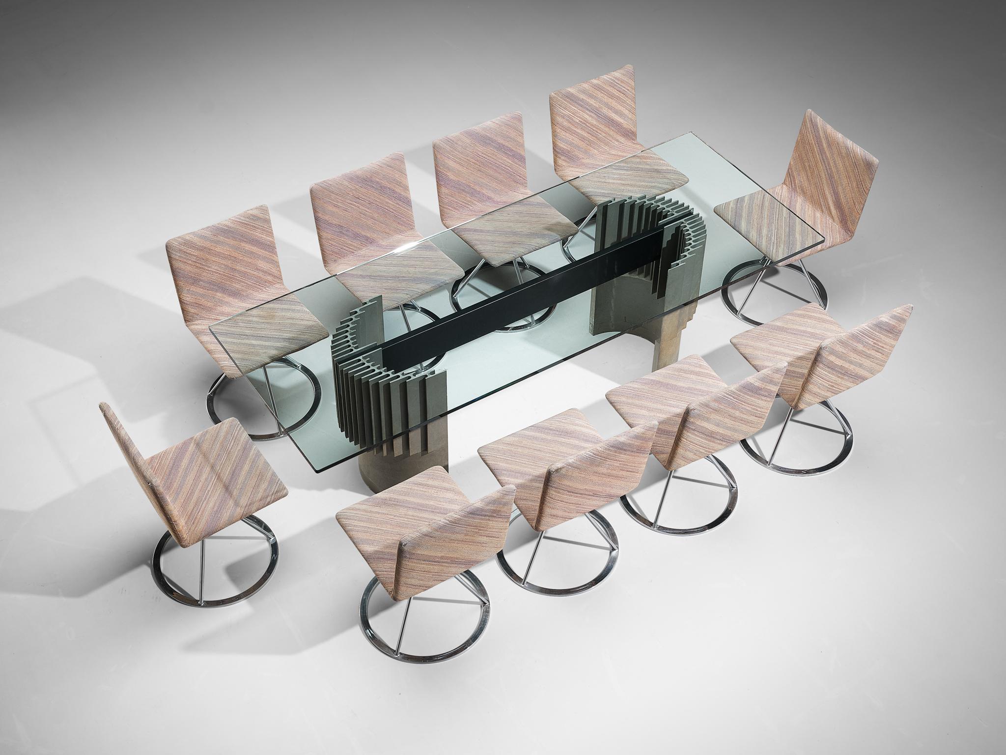Giovanni Offredi Dining Table with Salvati & Tresoldi 'Dania' Chairs  For Sale 6