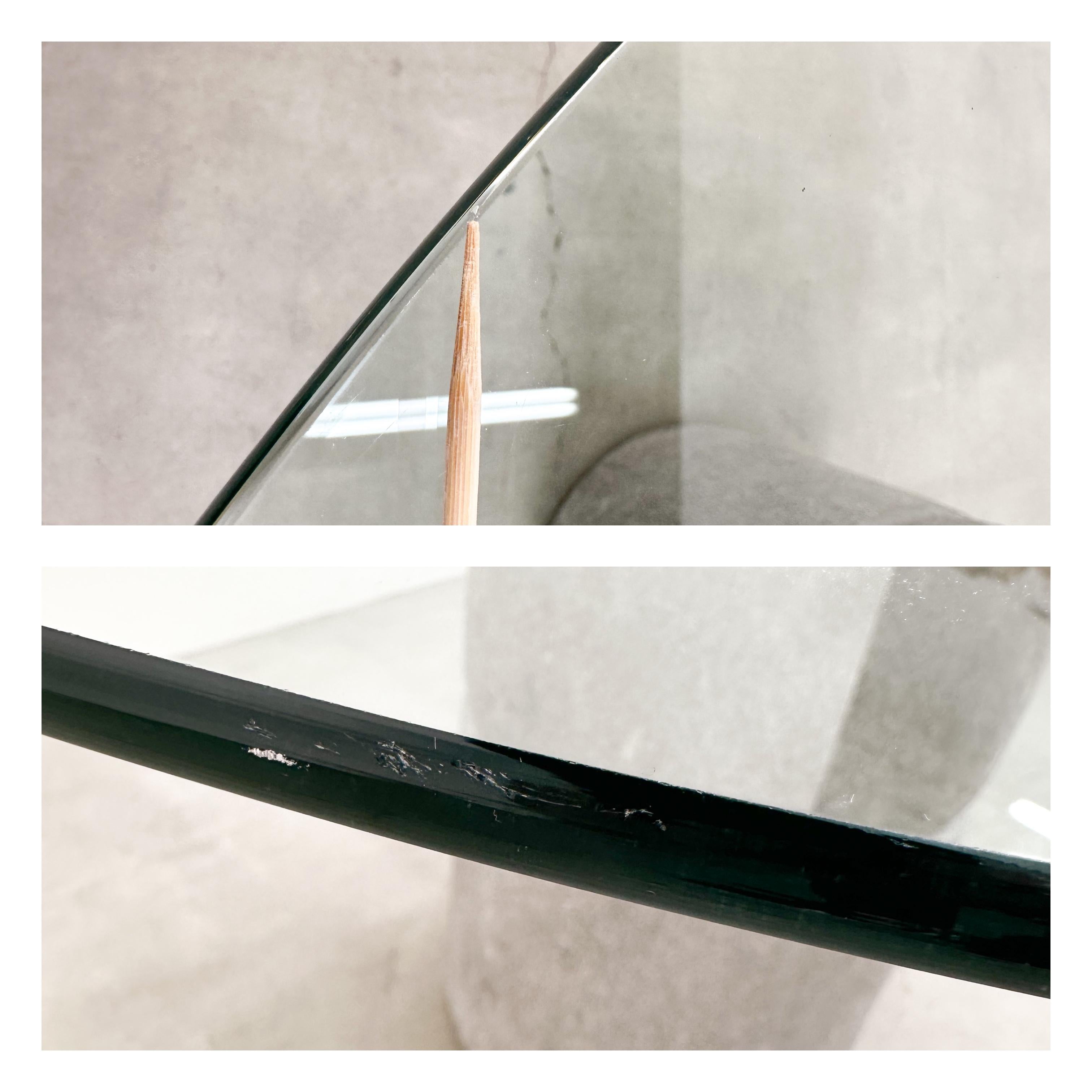 Giovanni Offredi für Saporiti 1970er Esstisch aus Beton, Chrom und Glas. 5
