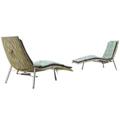 Giovanni Offredi for Saporiti Chaise Longues in Vibrant Upholstery