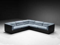 Giovanni Offredi for Saporiti Corner Sofa in Light Blue Upholstery