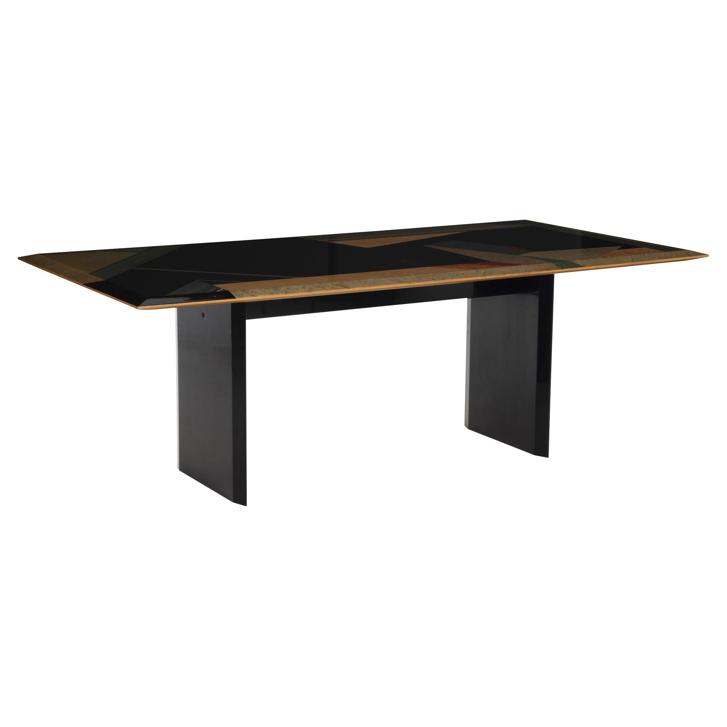 Giovanni Offredi for Saporiti Dining Table in Birdseye Maple For Sale