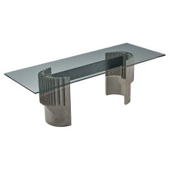 Giovanni Offredi for Saporiti Dining Table with Sculptural Base 