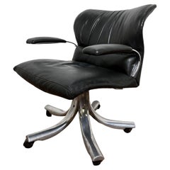 Giovanni Offredi for Saporiti Italia "Ondo" Executive Leather 1970s Desk Chair
