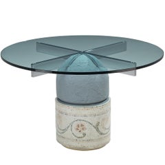 Giovanni Offredi for Saporiti 'Paracarro' Dining Table in Glass and Mosaic 