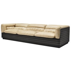 Canapé Giovanni Offredi pour Saporiti en cuir beige