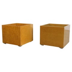 Used Giovanni Offredi High Gloss Bird's Eye Maple Planters For Saporiti, Italy