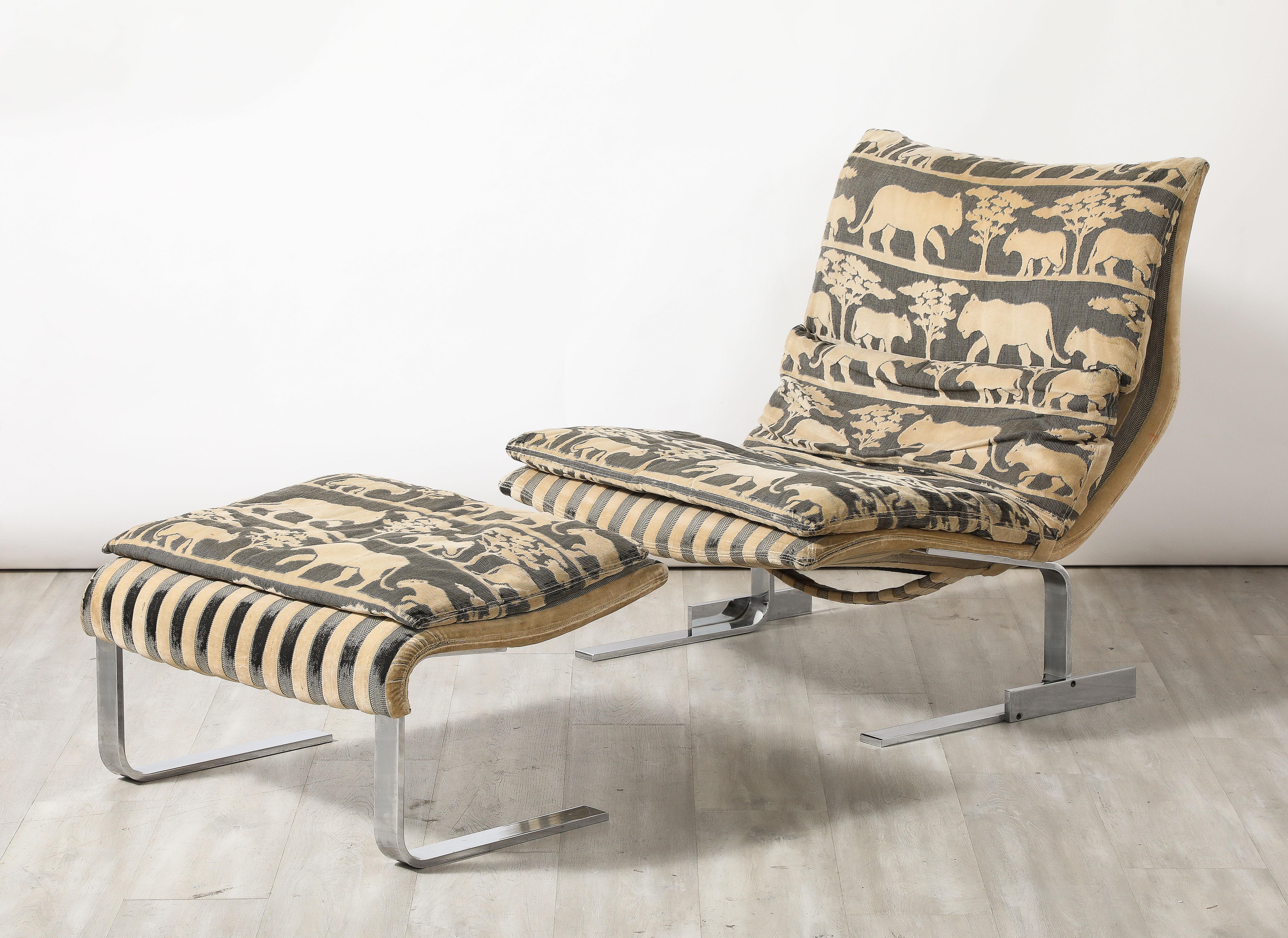 Giovanni Offredi 'Onda' Lounge Chair and Ottoman for Saporiti, Italy, circa 1970 For Sale 3