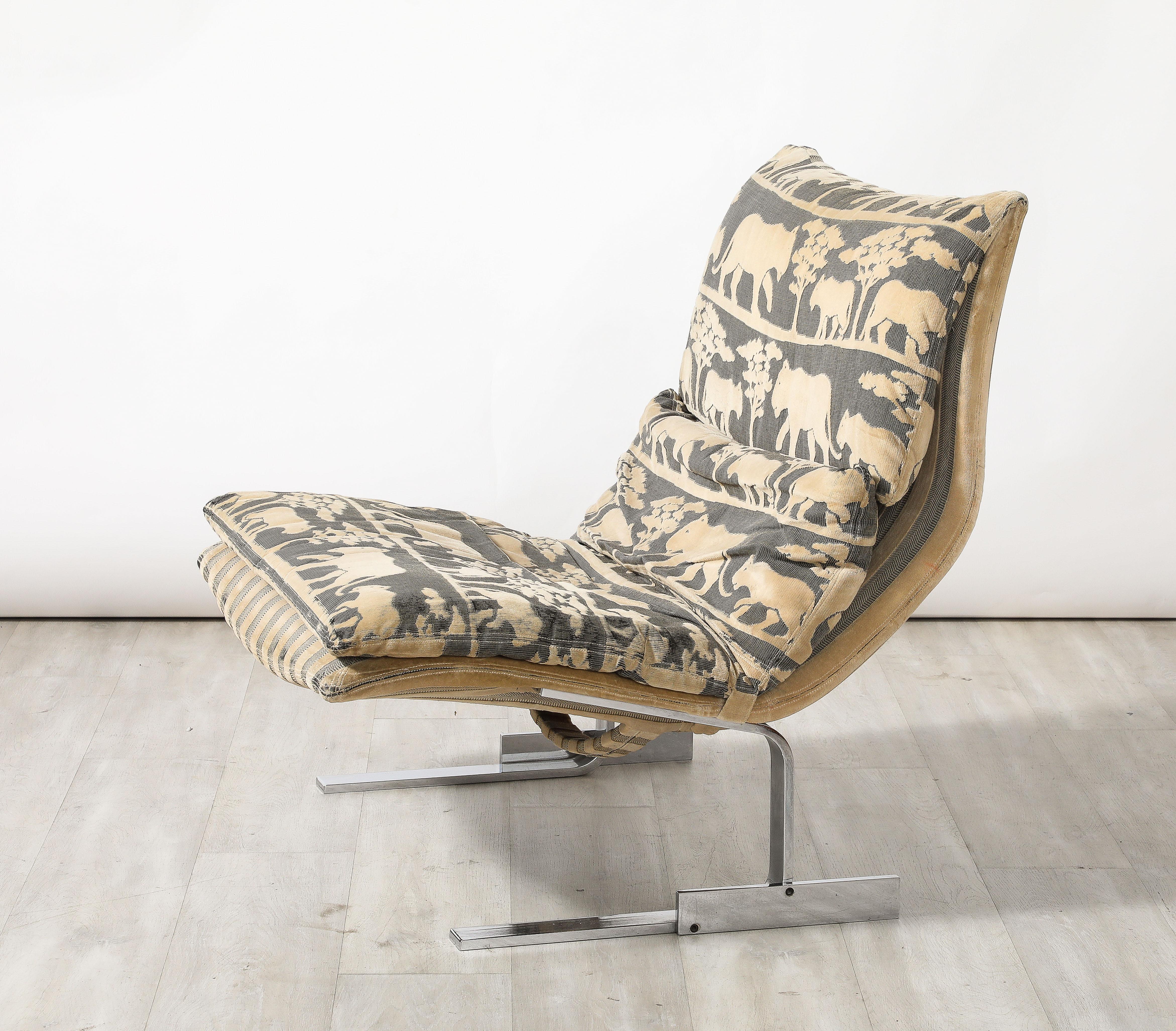 Giovanni Offredi 'Onda' Lounge Chair and Ottoman for Saporiti, Italy, circa 1970 For Sale 7