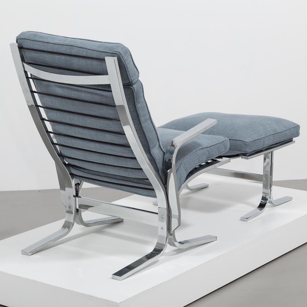 Giovanni Offredi Onda Style Chair and Ottoman 1970s 1