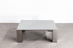 Giovanni Offredi Tavolino in acciaio lucido "Tebe" per Saporiti, anni '80 Italia