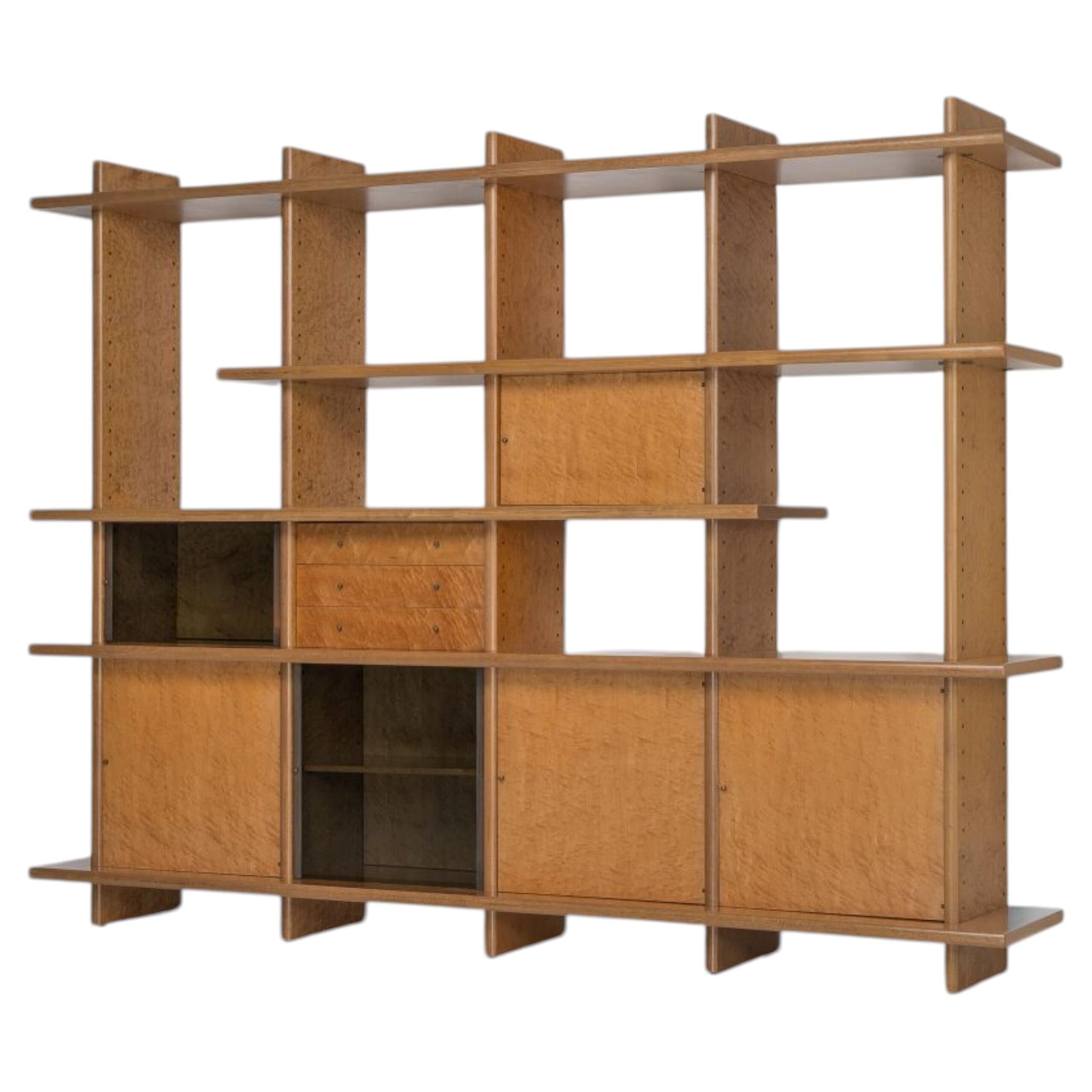 Giovanni Offredi Saporiti bookcase in maple Italy 1978