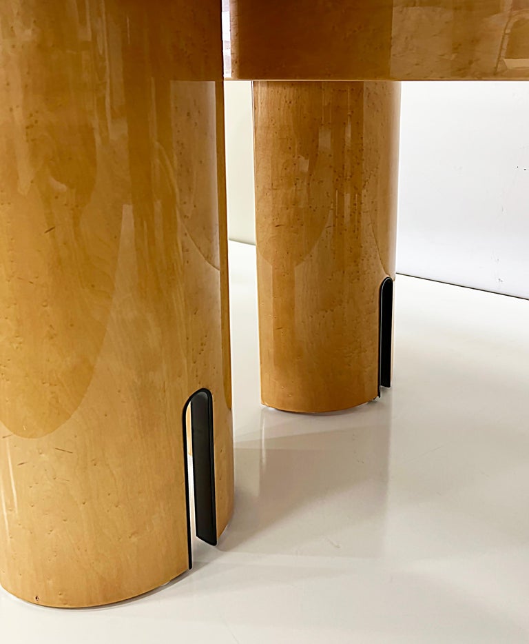 Giovanni Offredi Saporiti, Italy Birdseye Maple Dining Table For Sale