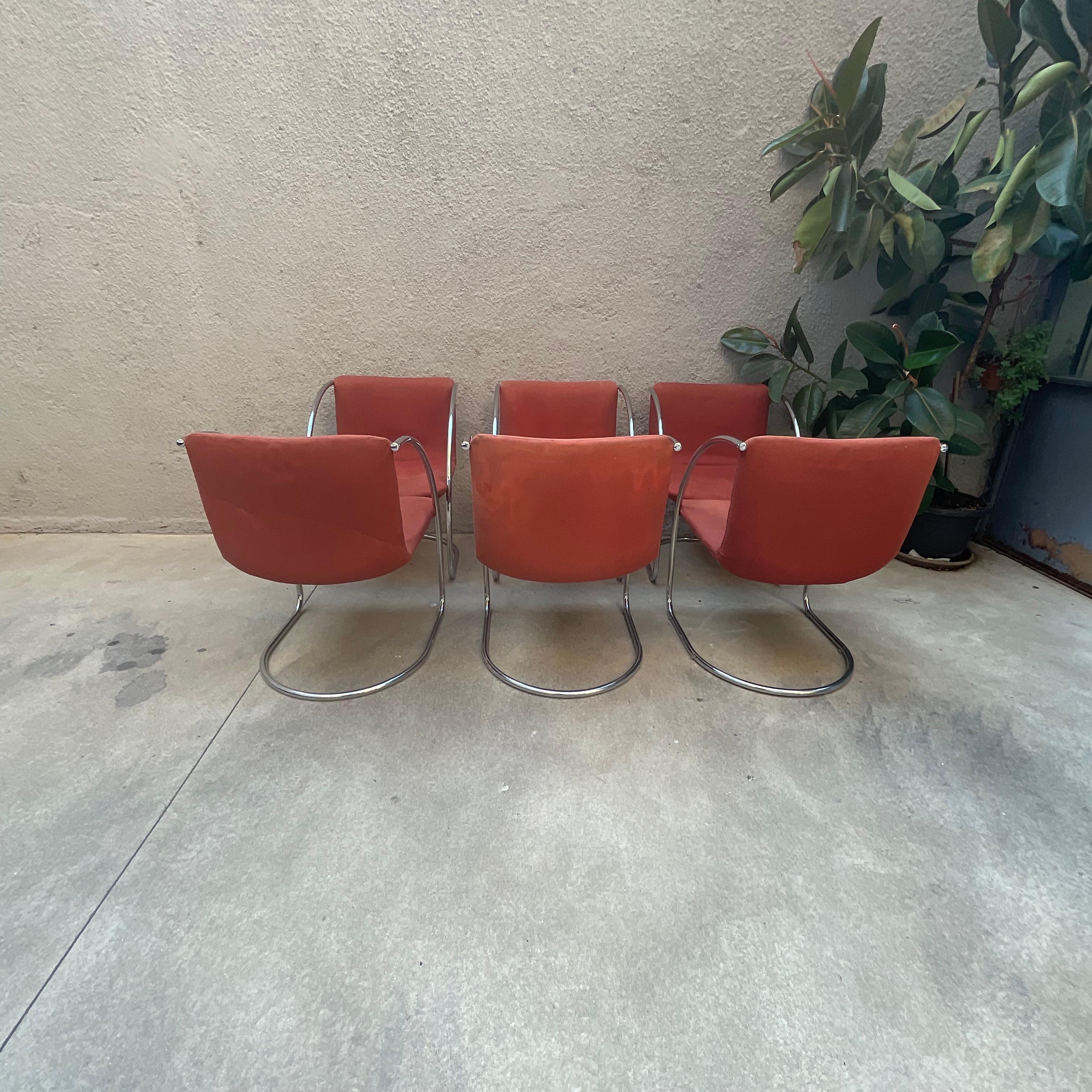 GIOVANNI OFFREDI - SAPORITI - Set 6 sedie Mod. LENTE - Made in ITALY 1960.- in vendita 5