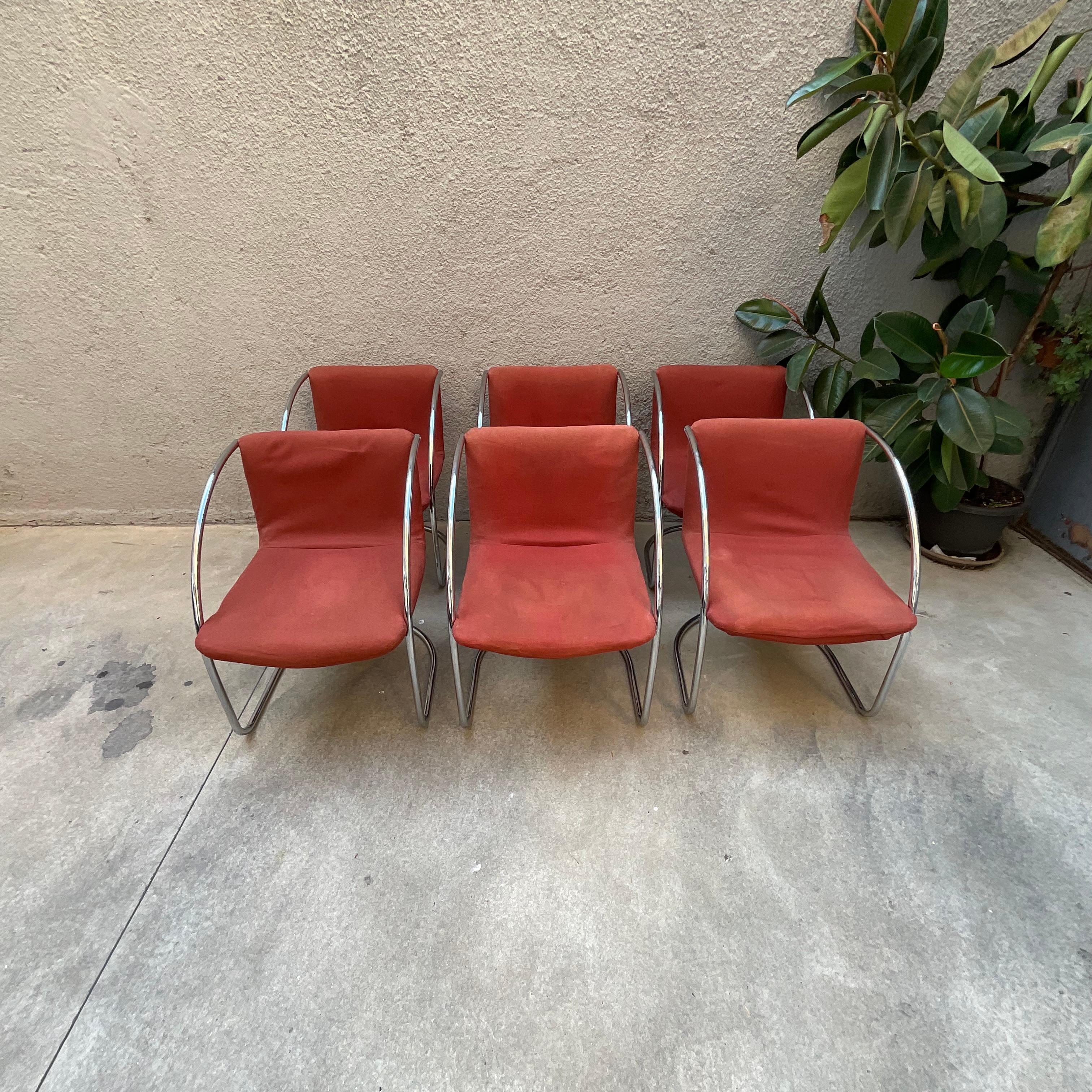 GIOVANNI OFFREDI - SAPORITI - Set 6 sedie Mod. LENTE - Made in ITALY 1960.- in vendita 6