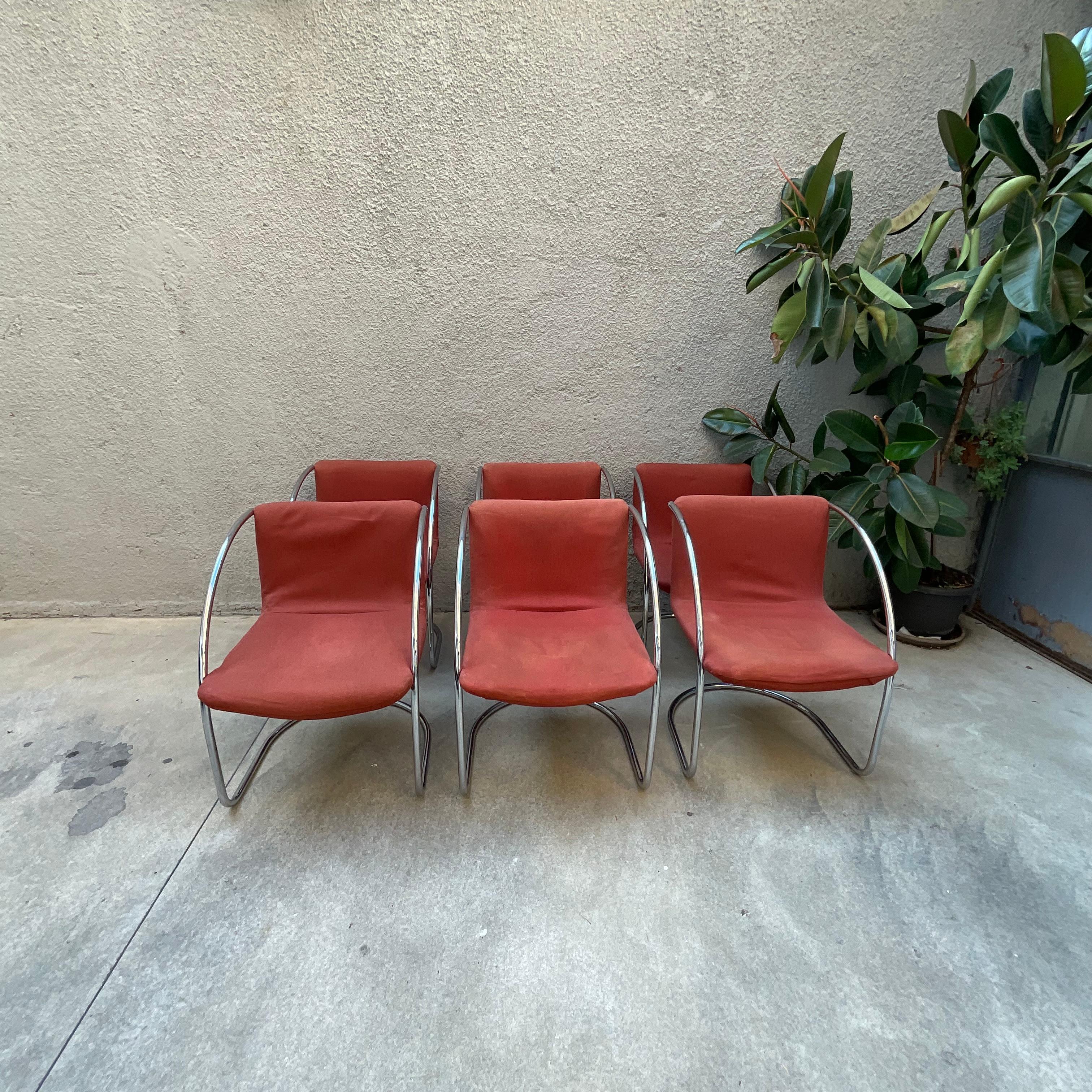 GIOVANNI OFFREDI - SAPORITI - Set 6 sedie Mod. LENTE - Made in ITALY 1960.- in vendita 7