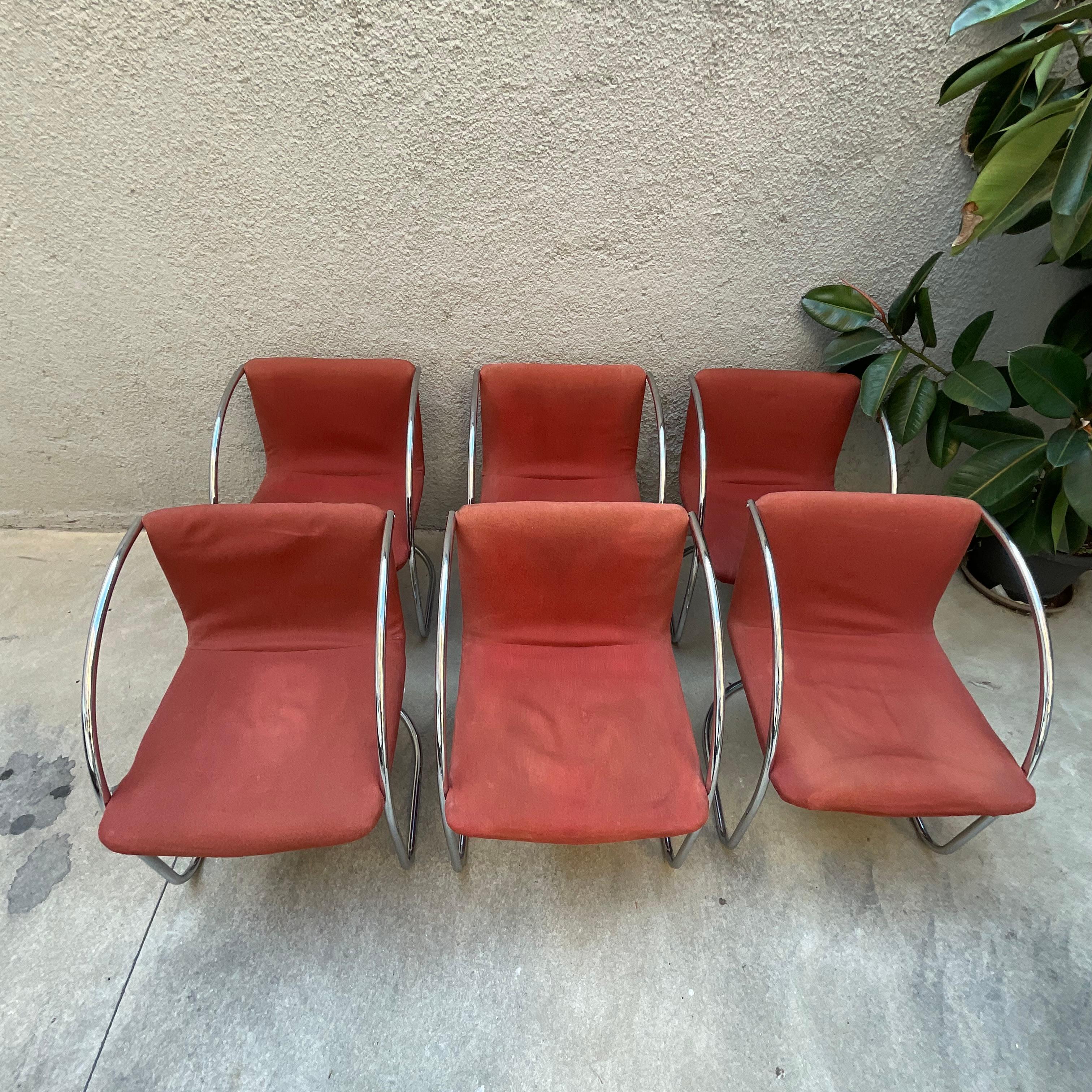 GIOVANNI OFFREDI - SAPORITI - Set 6 sedie Mod. LENTE - Made in ITALY 1960.- in vendita 8