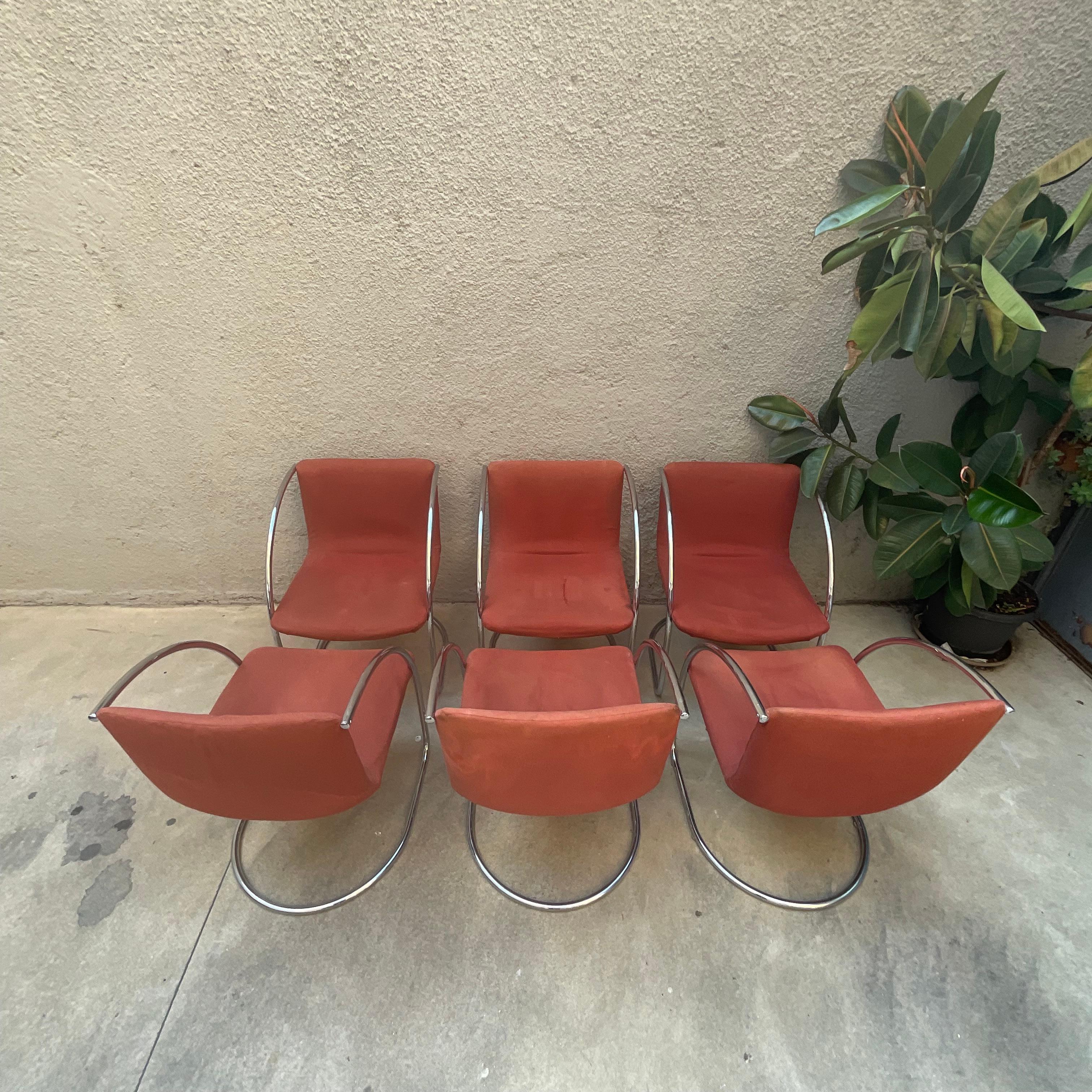 GIOVANNI OFFREDI - SAPORITI - Set 6 sedie Mod. LENTE - Made in ITALY 1960.- in vendita 9