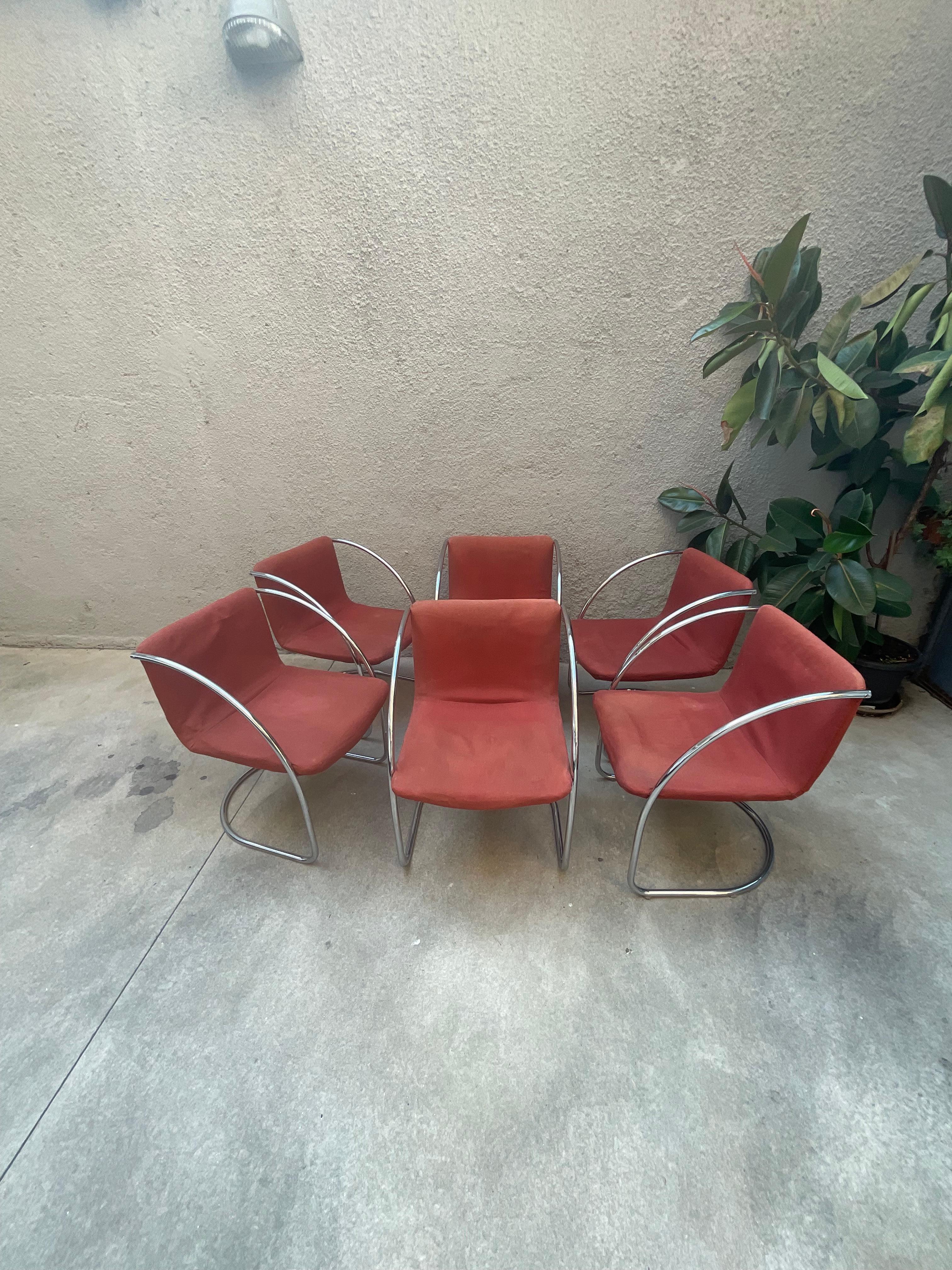 Italiano GIOVANNI OFFREDI - SAPORITI - Set 6 sedie Mod. LENTE - Made in ITALY 1960.- in vendita