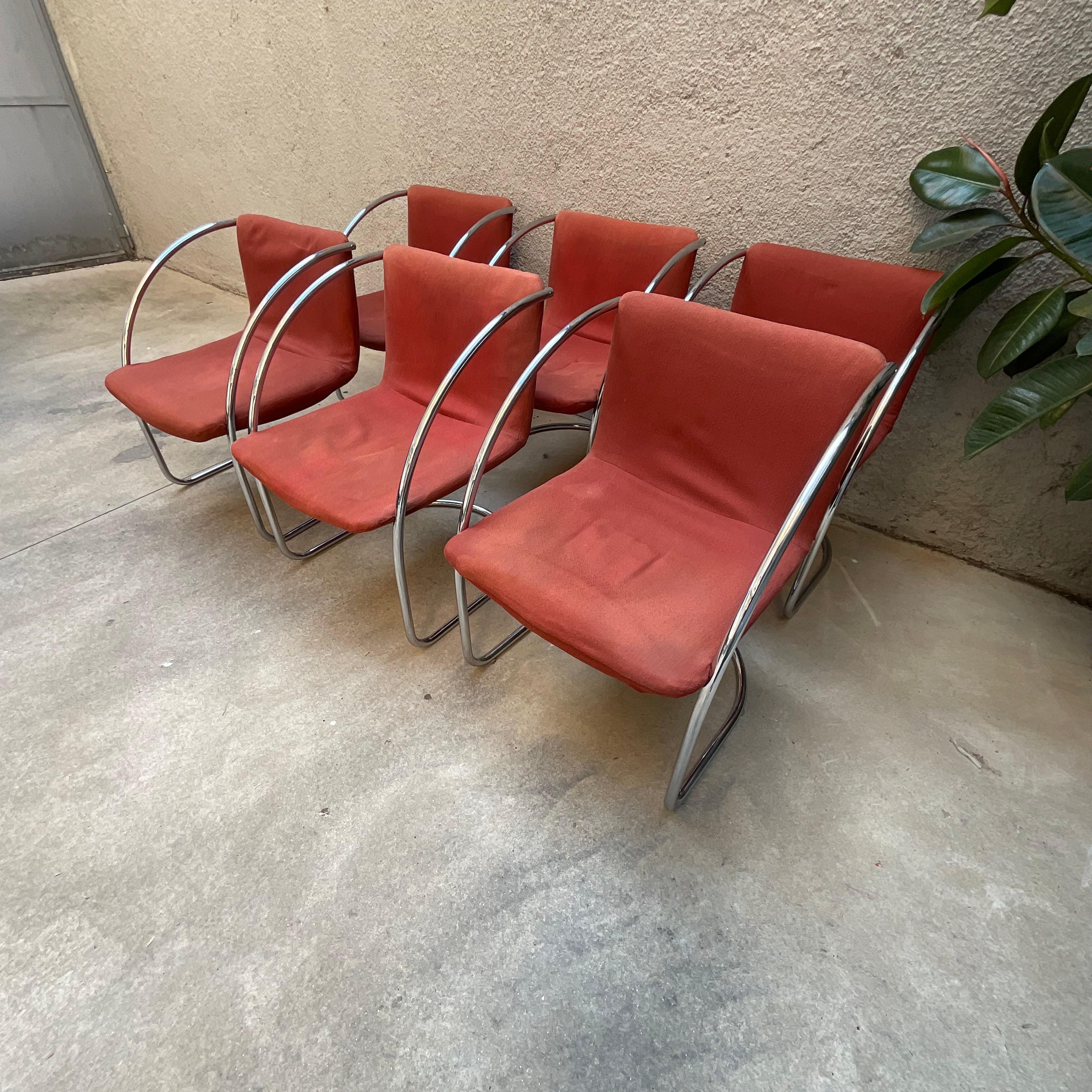 Altro GIOVANNI OFFREDI - SAPORITI - Set 6 sedie Mod. LENTE - Made in ITALY 1960.- in vendita