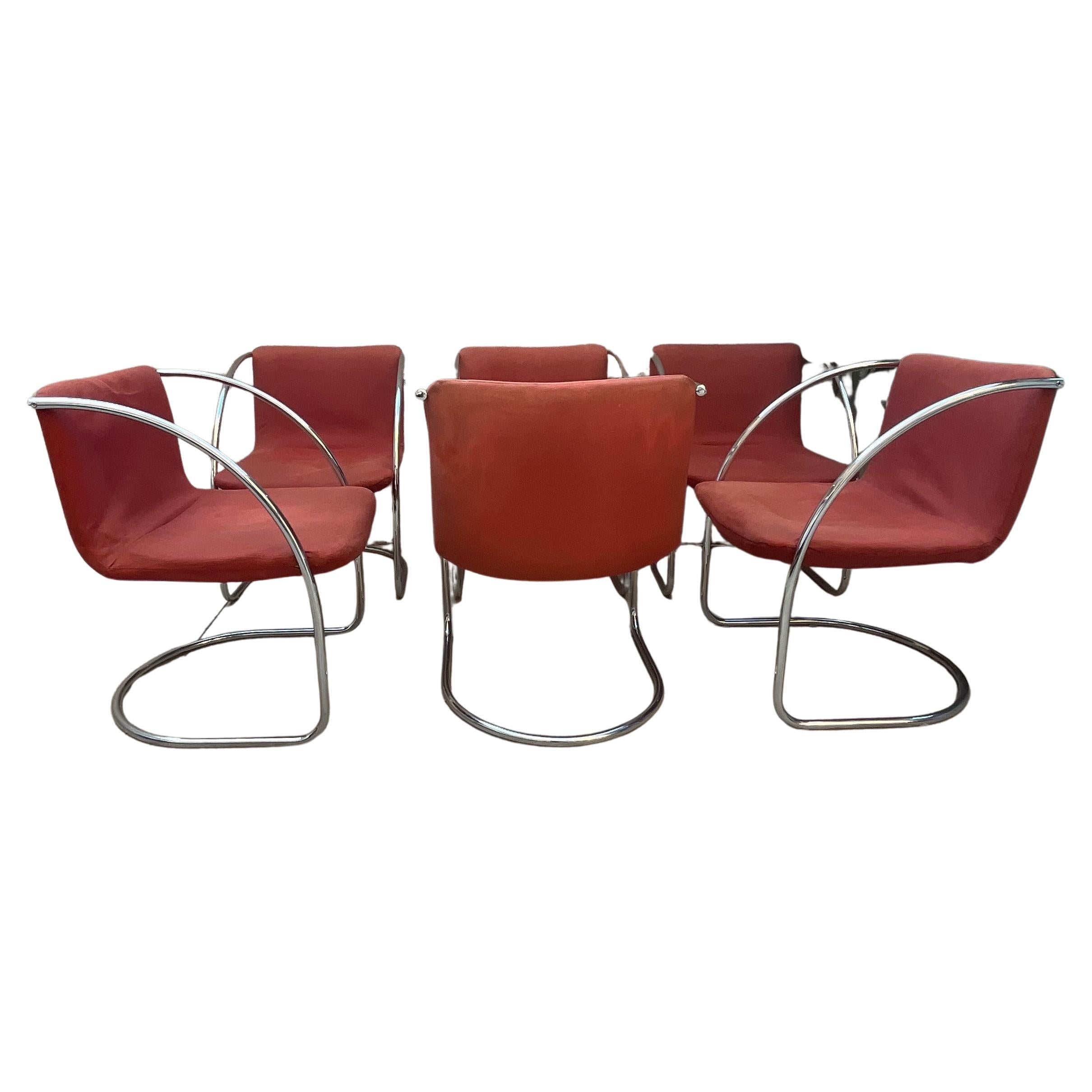 GIOVANNI OFFREDI - SAPORITI - Set 6 sedie Mod. LENTE - Made in ITALY 1960.-