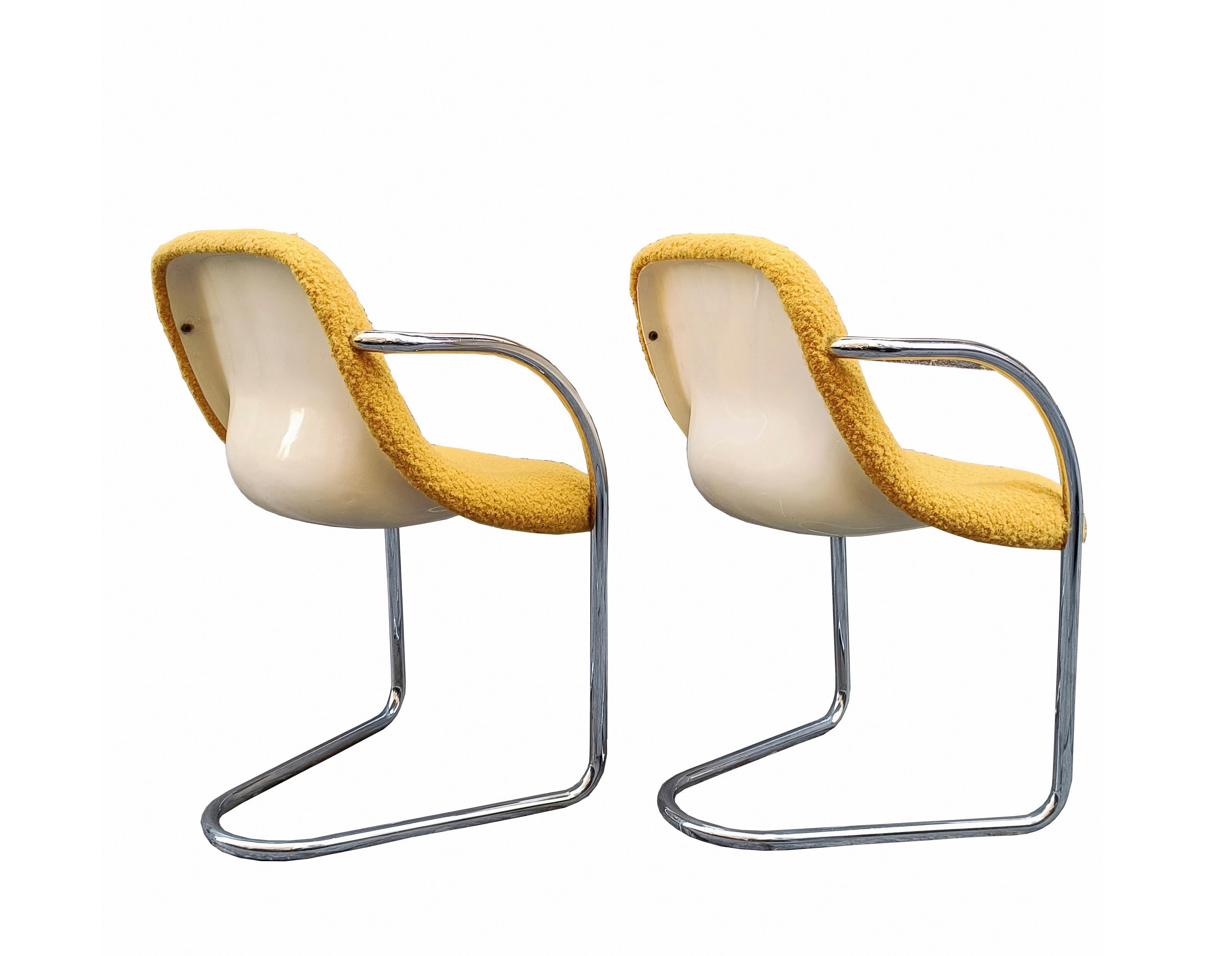 Paire de chaises en acier tubulaire de style Giovanni Offredi, Italie, années 1960 Bon état - En vente à Naples, IT