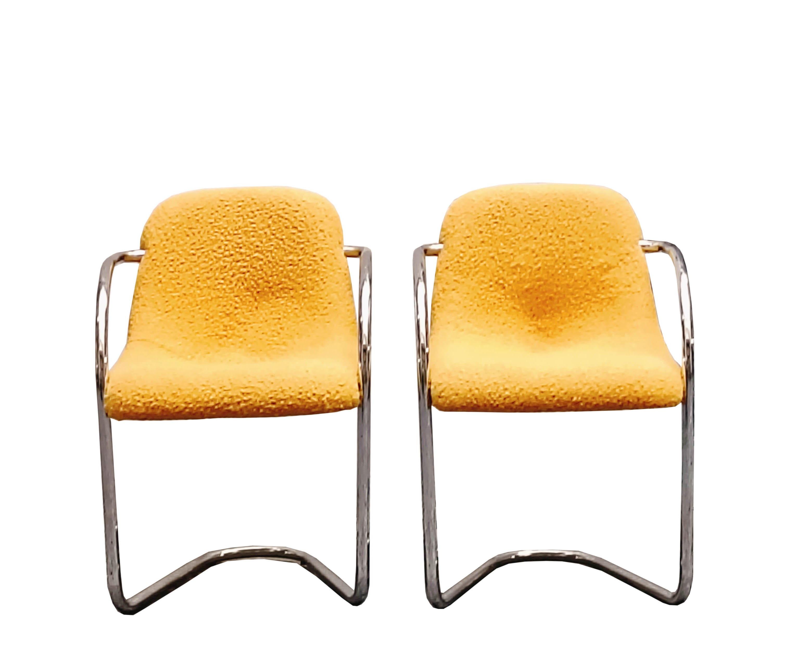 Mid-20th Century Paire de chaises en acier tubulaire de style Giovanni Offredi, Italie, années 1960 en vente
