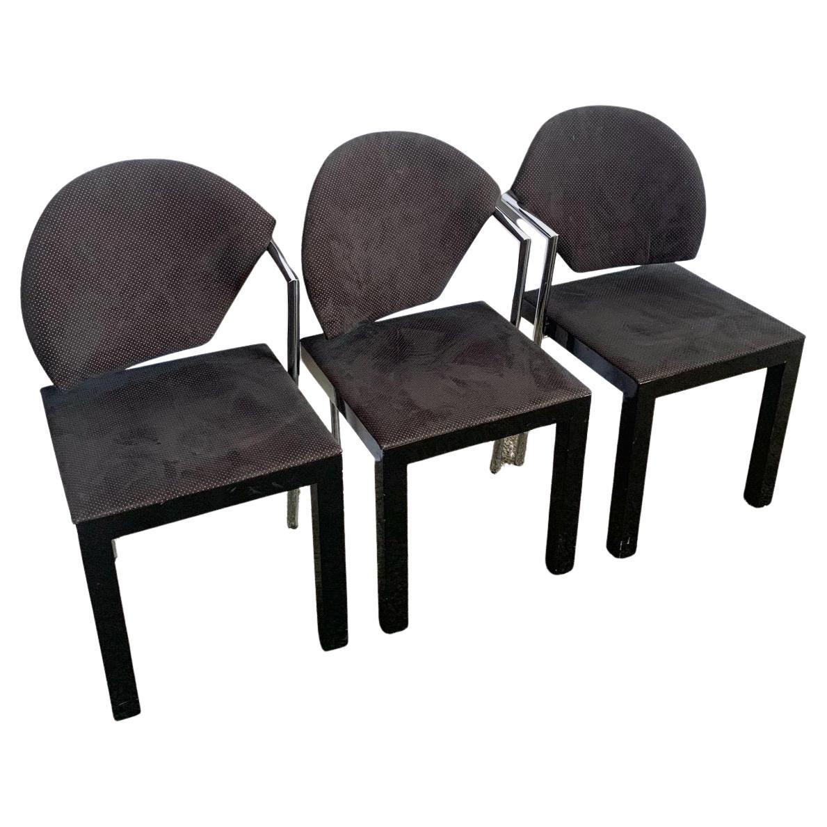 Chaises Parsons de style Giovanni Offredi - Lot de 3