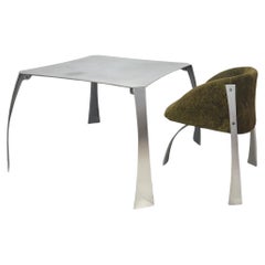 Giovanni Offredi, Tavolo chiudibile mod. P80 con poltroncina, prod. Saporiti '73