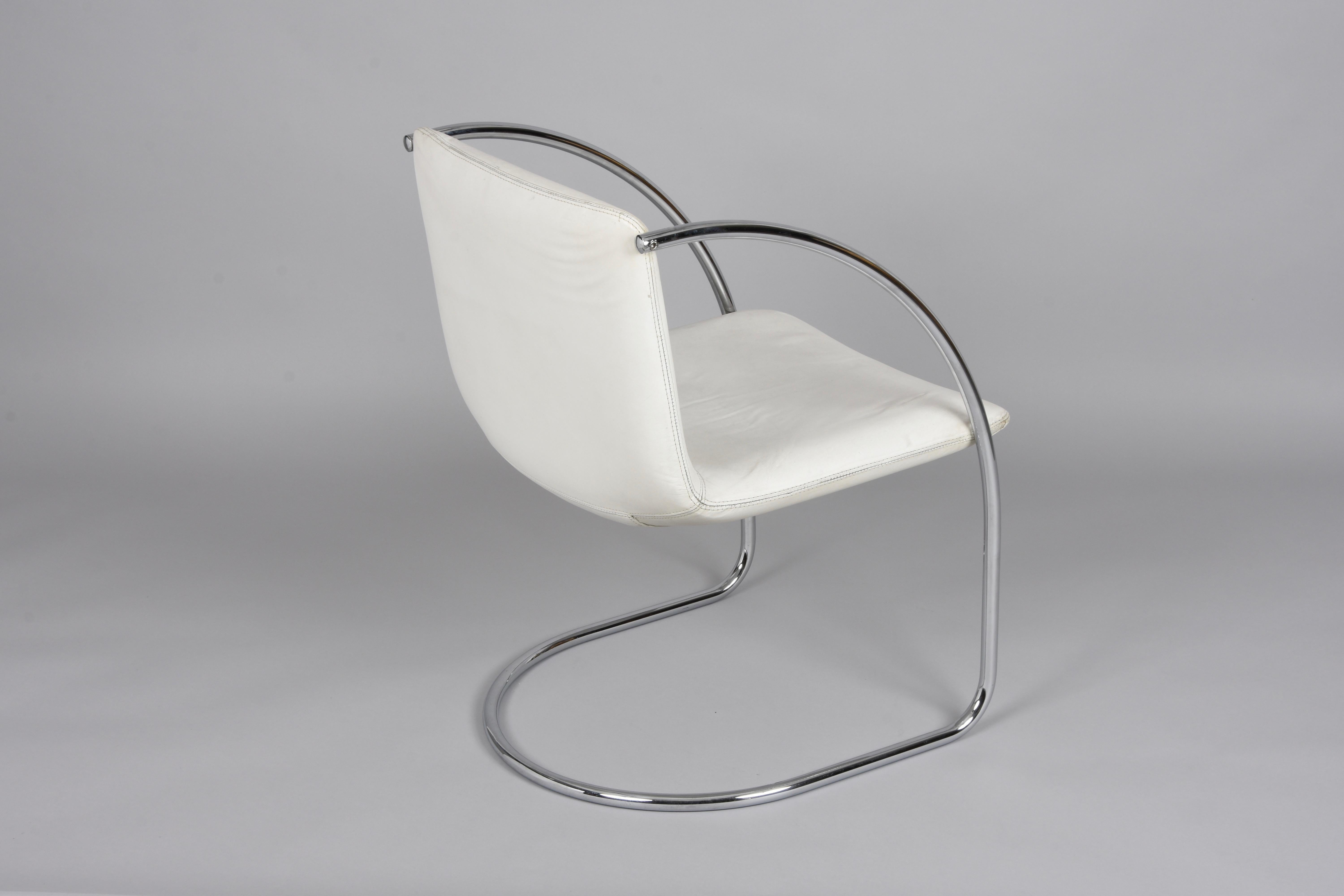 Giovanni Offredi White Leather and Steel 