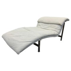 Giovanni Offredi White Leather Onda Wave Chaise Lounge for Saporiti