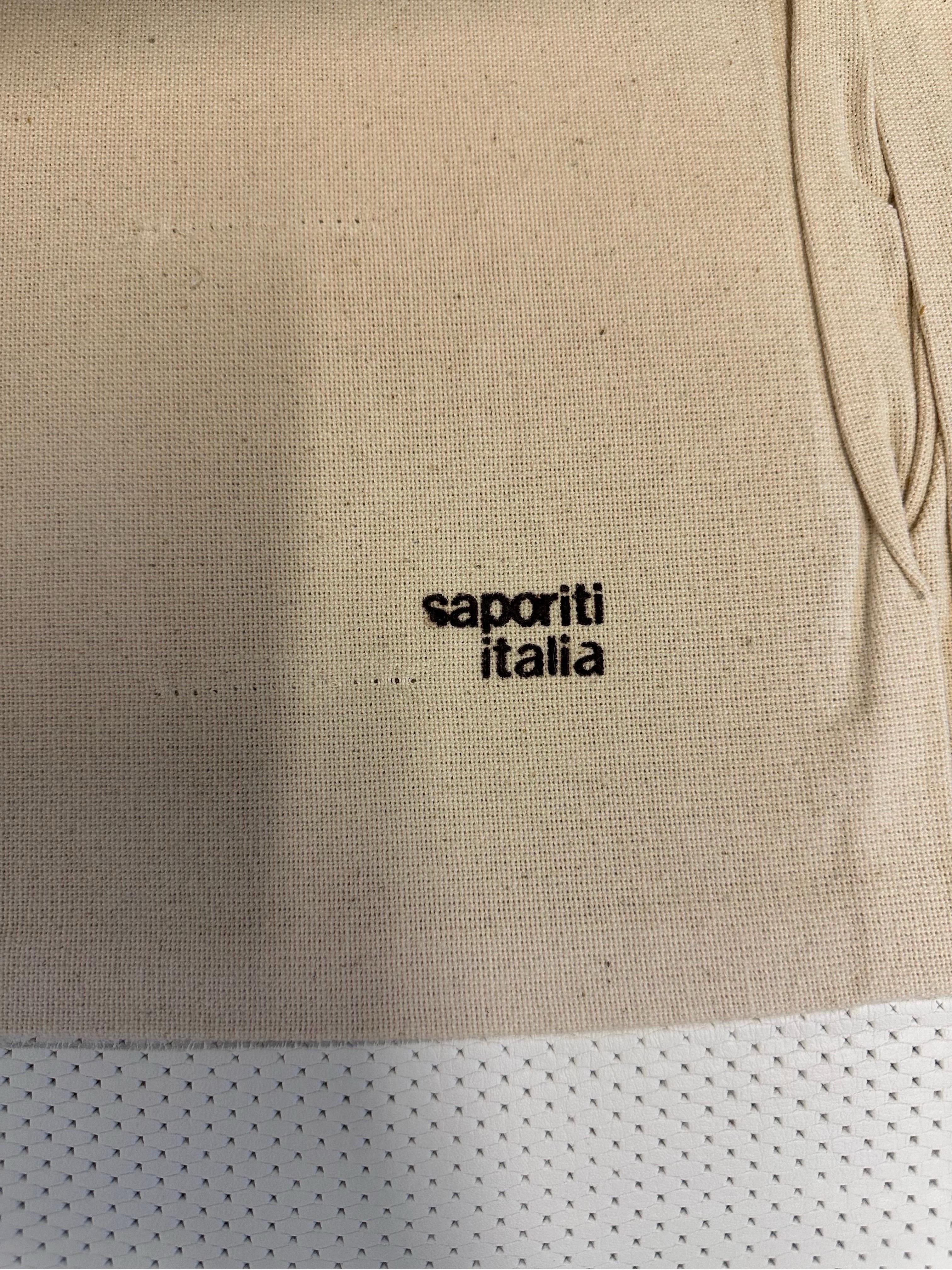 Giovanni Offredi White Leather Onda Wave Lounge Chair for Saporiti For Sale 6