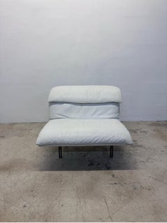 Giovanni Offredi White Leather Onda Wave Lounge Chair for Saporiti