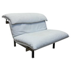 Giovanni Offredi White Leather Onda Wave Lounge Chair for Saporiti